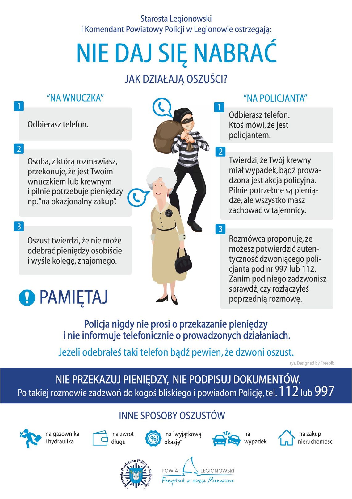 LEGIONOWO. Kampania NIE DAJ SIĘ NABRAĆ NA "WNUCZKA" i "POLICJANTA" Kolejna ofiara "wnuczka" LEGIONOWO. Kampania NIE DAJ SIĘ NABRAĆ NA "WNUCZKA" i "POLICJANTA" Kolejna ofiara "wnuczka"