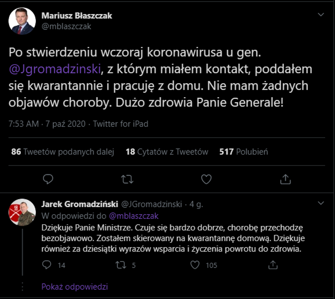 LEGIONOWO. Mariusz Błaszczak na kwarantannie!