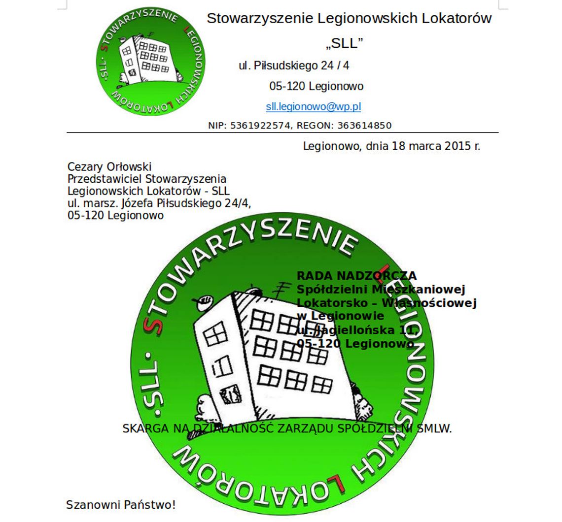 LEGIONOWO. Ostra skarga na zarząd SML-W LEGIONOWO. Ostra skarga na zarząd SML-W