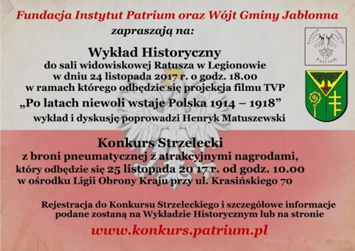 LEGIONOWO. "Po latach niewoli wstaje Polska 1914-1918" - wykład Henryka Matuszewskiego