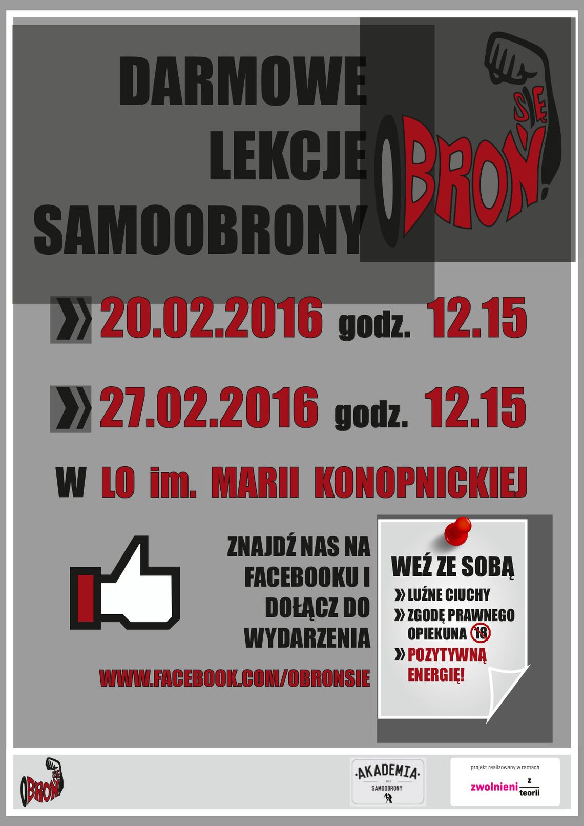 LEGIONOWO. Pójdź na darmowe lekcje samoobrony