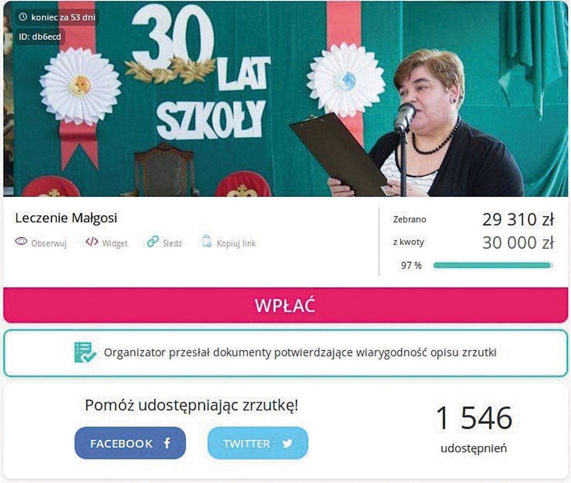 LEGIONOWO. Trwa zbiórka na rehabilitację Małgorzaty Sujak LEGIONOWO. Trwa zbiórka na rehabilitację Małgorzaty Sujak