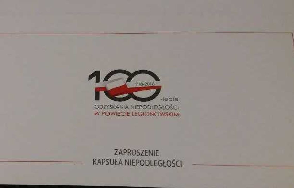 LEGIONOWO. Wkopanie Kapsuły Niepodległości - Zaproszenie