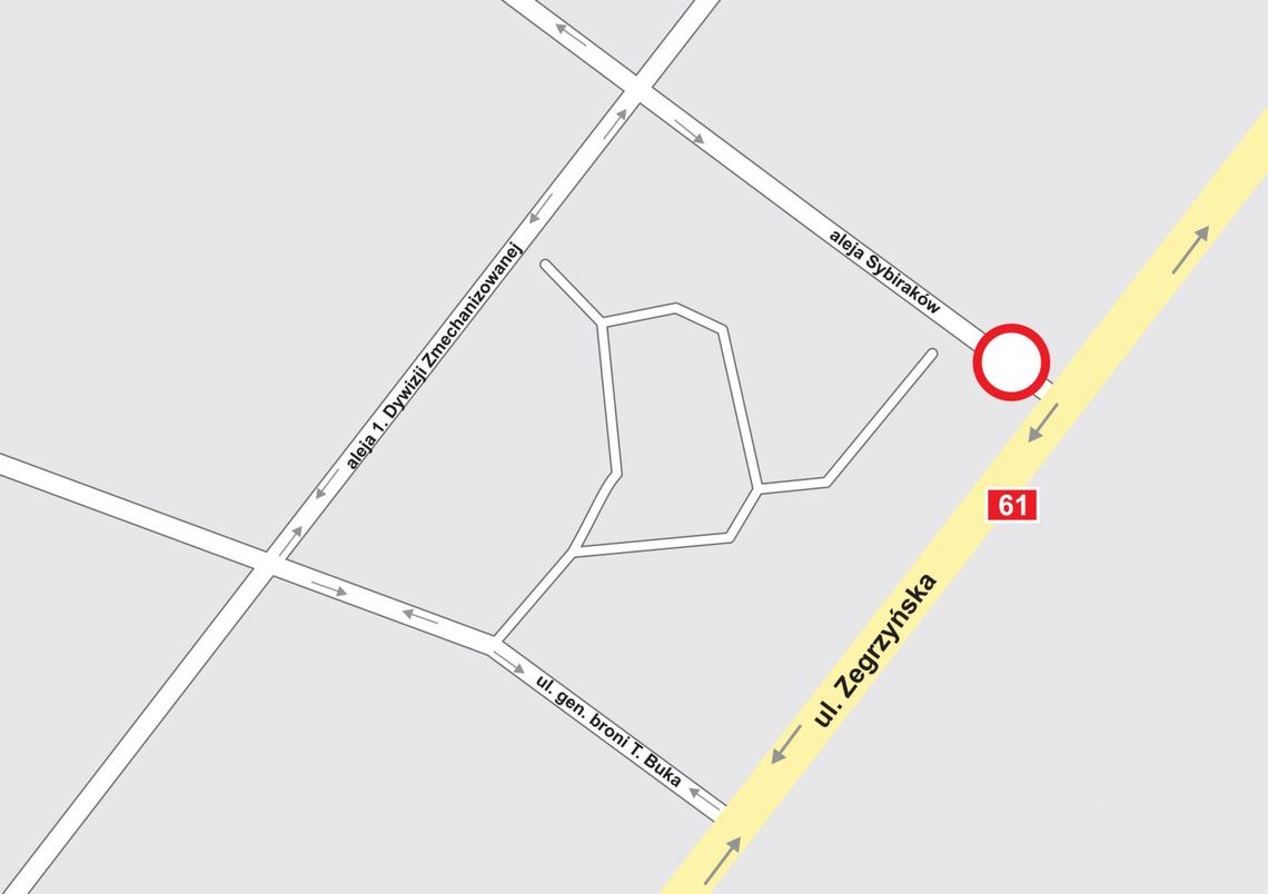 LEGIONOWO. Zmiana organizacji ruchu na al. Sybiraków