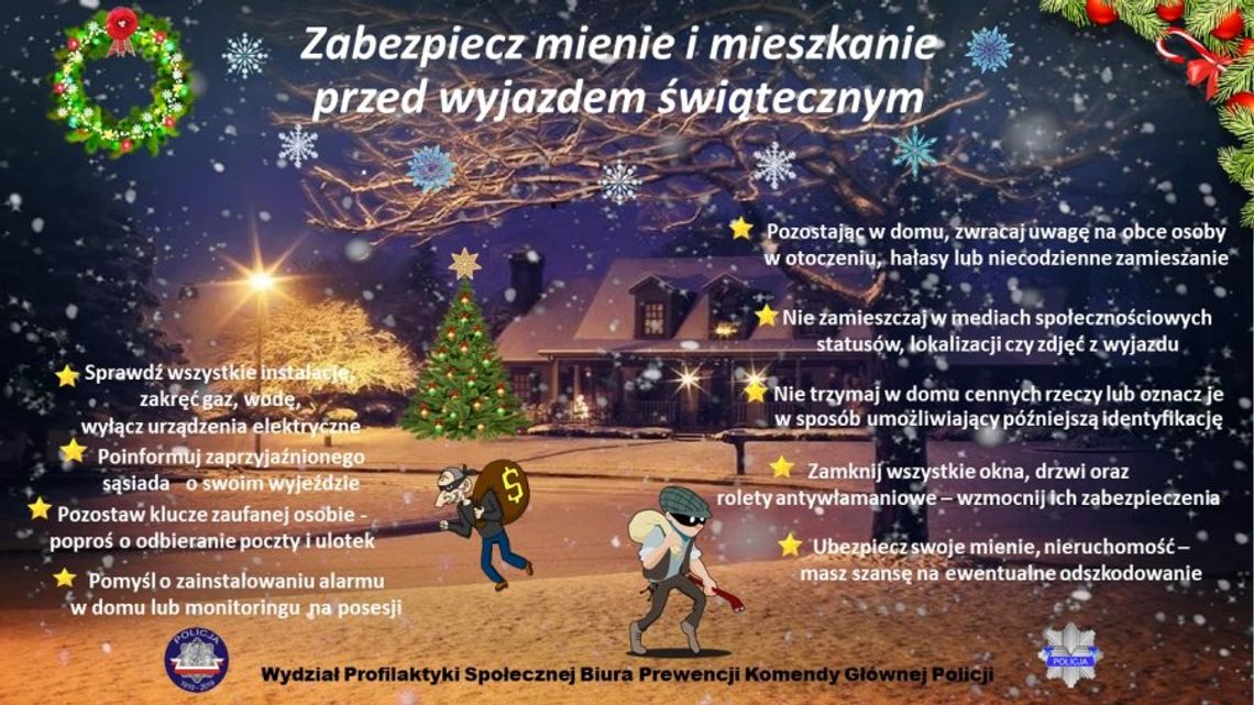 LEGIONOWSKI. Policja radzi: jak bezpiecznie spędzić święta poza domem