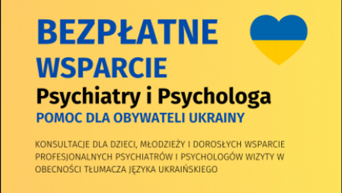 LEGIONOWSKI. Pomoc psychologiczna i psychiatryczna dla obywateli Ukrainy