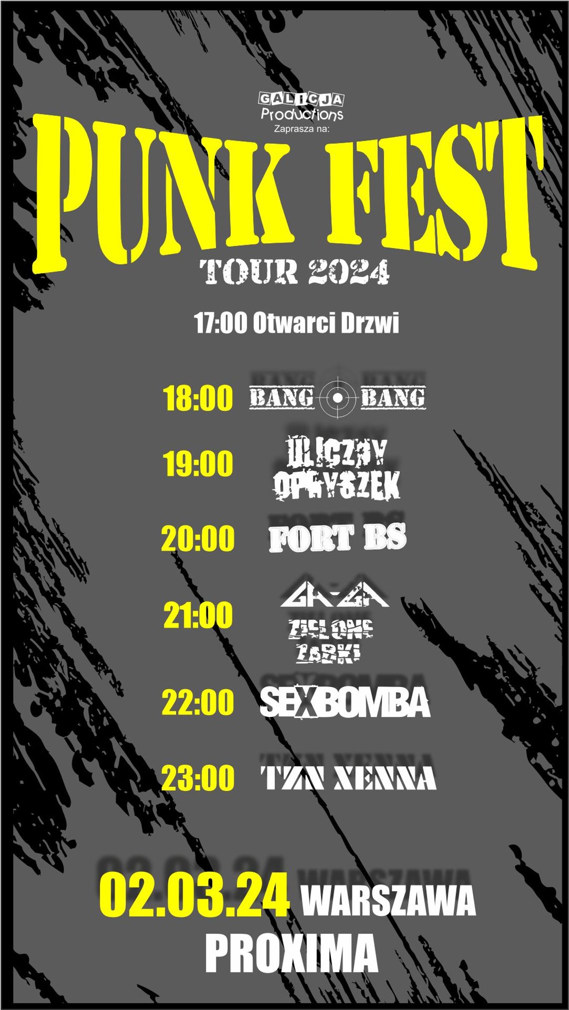 LEGIONOWSKI. PUNK FEST 2024 - Bang Bang, Fort BS, GA-GA Zielone Żabki, Sexbomba, TZN Xenna i Uliczny Opryszek!