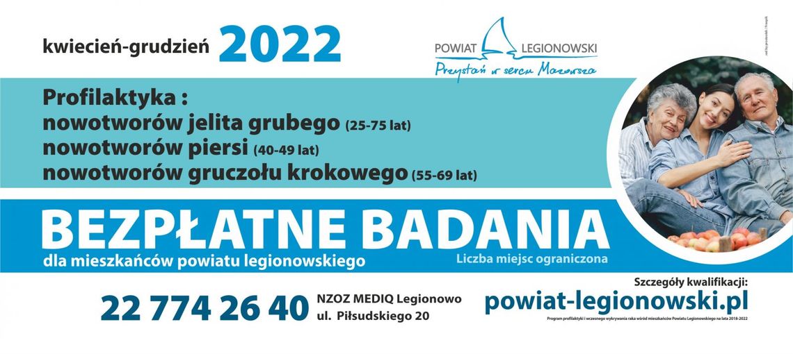 LEGIONOWSKI. Ruszył powiatowy program zdrowotny edycja 2022