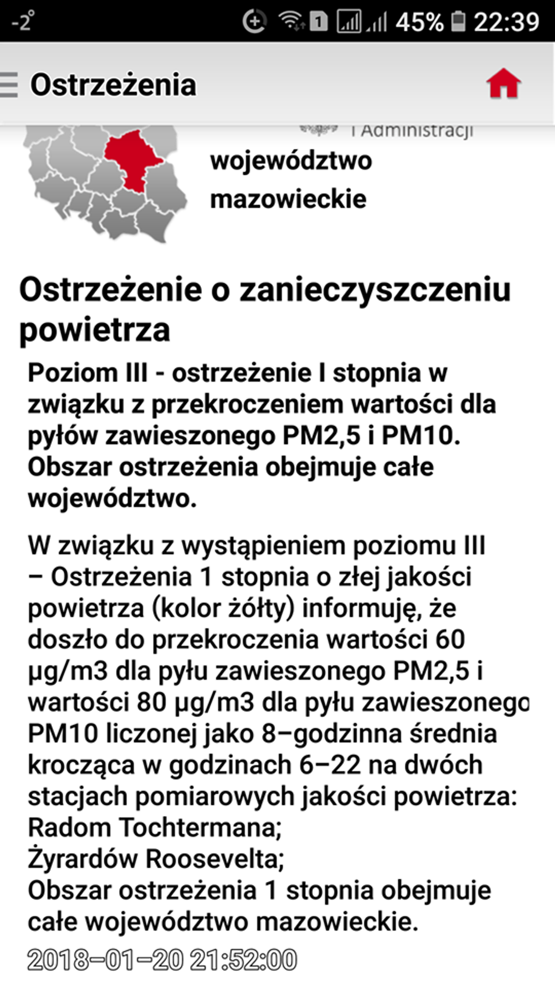 LEGIONOWSKI. SMOG - III stopień zanieczyszczenia dla województwa Mazowieckiego LEGIONOWSKI. SMOG - III stopień zanieczyszczenia dla województwa Mazowieckiego
