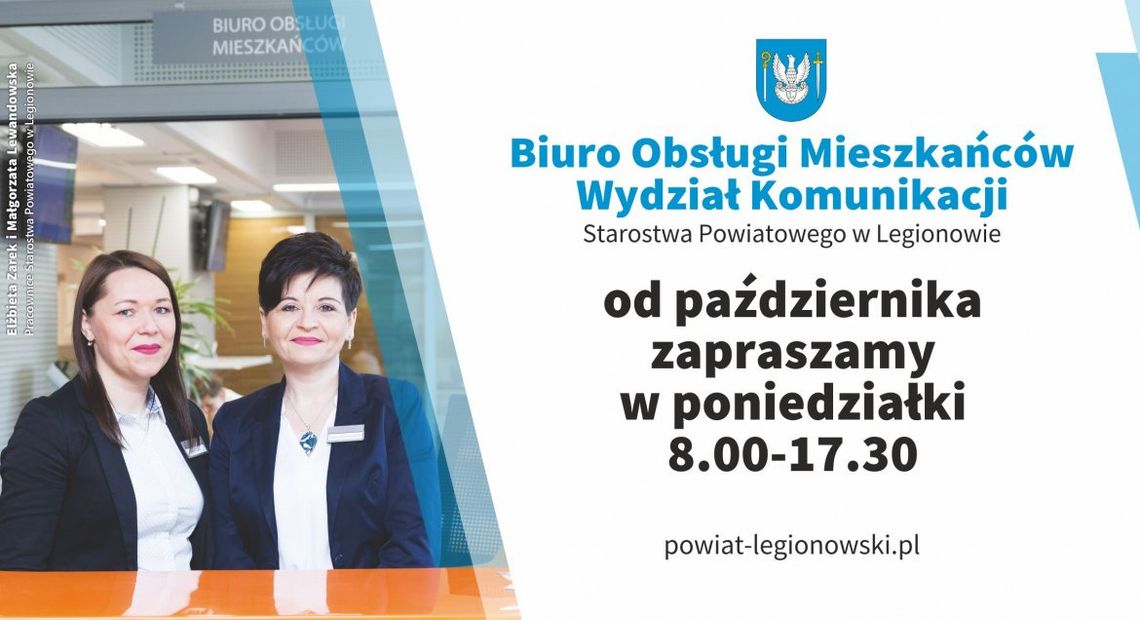 LEGIONOWSKI. Starostwo znów czynne dłużej w poniedziałki