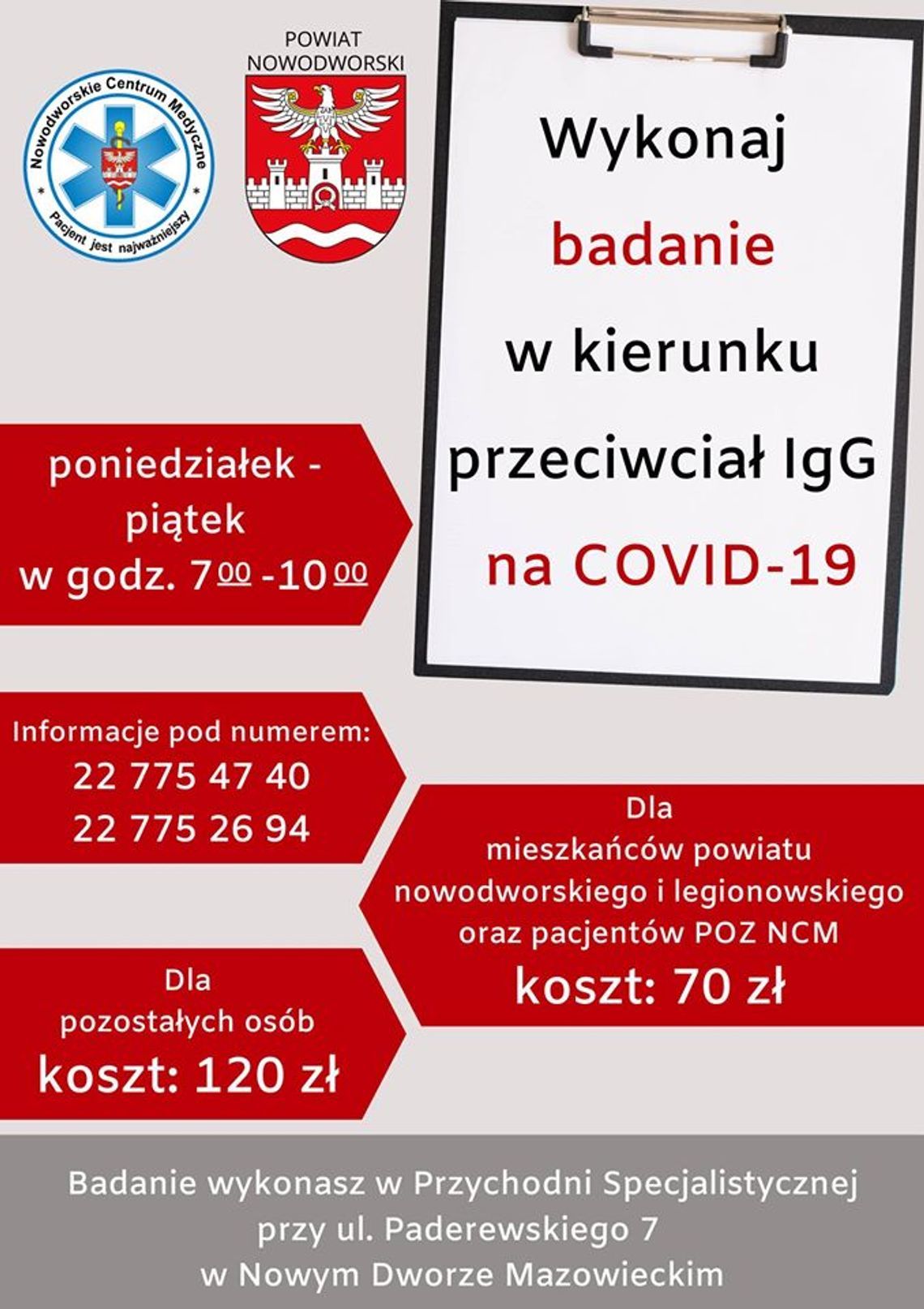 LEGIONOWSKI. Testy na koronawirusa „na życzenie” dla mieszkańców Powiatu Legionowskiego