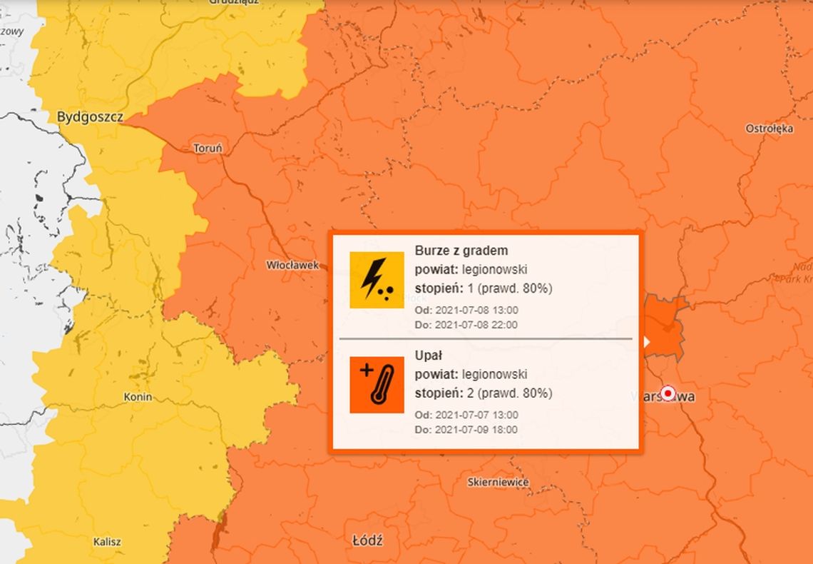 LEGIONOWSKI. UWAGA! Upał i gwałtowne burze