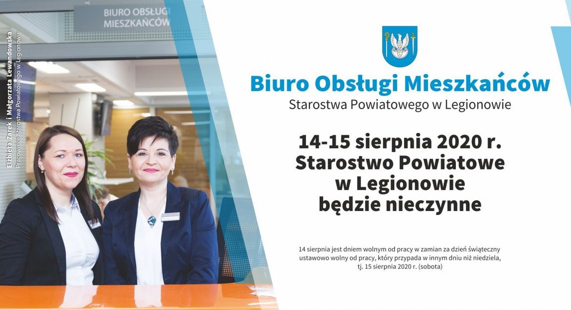 LEGIONOWSKI. W piątek i sobotę Starostwo będzie nieczynne
