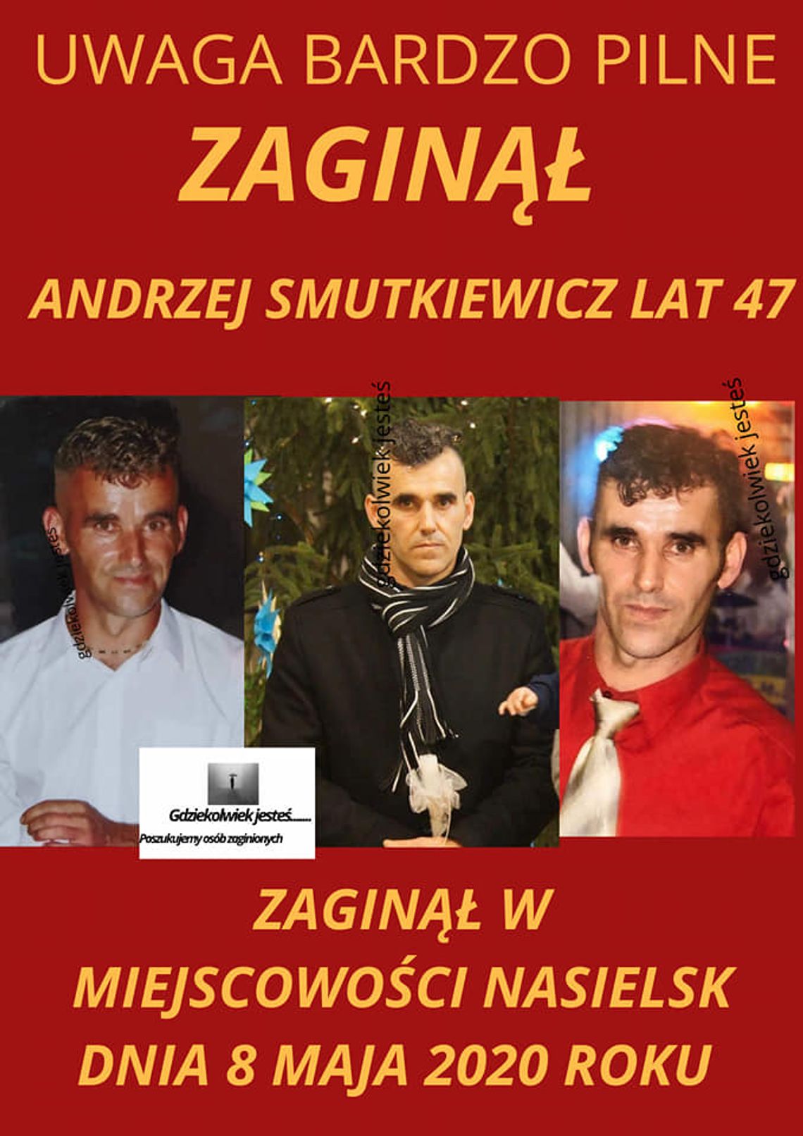 LEGIONOWSKI. Zaginął Andrzej Smutkiewicz LEGIONOWSKI. Zaginął Andrzej Smutkiewicz