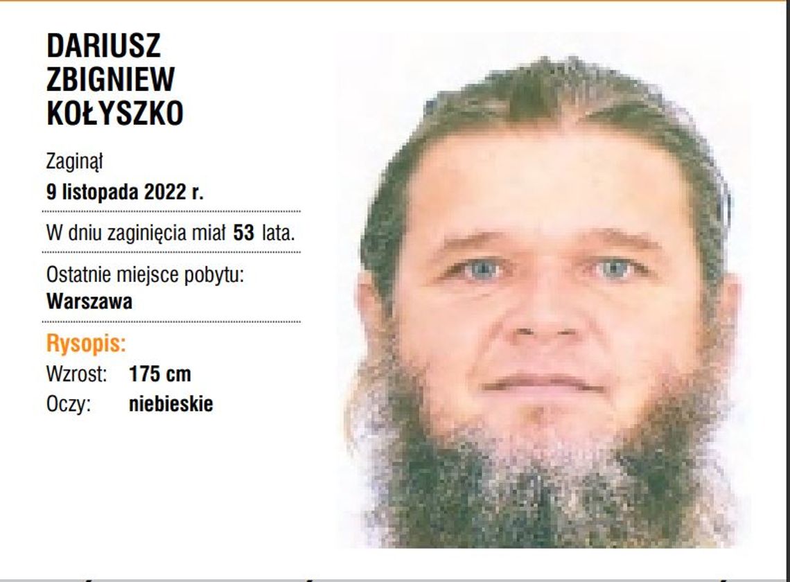 LEGIONOWSKI. Zaginął Dariusz Zbigniew Kołyszko