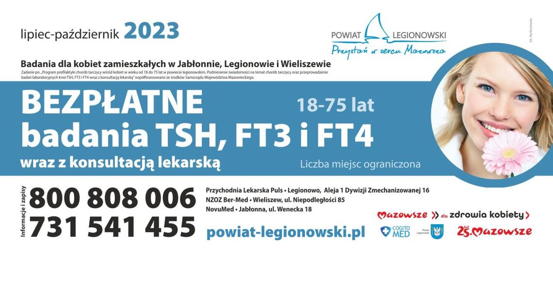 LEGIONOWSKI. Zapisy na badania tarczycy