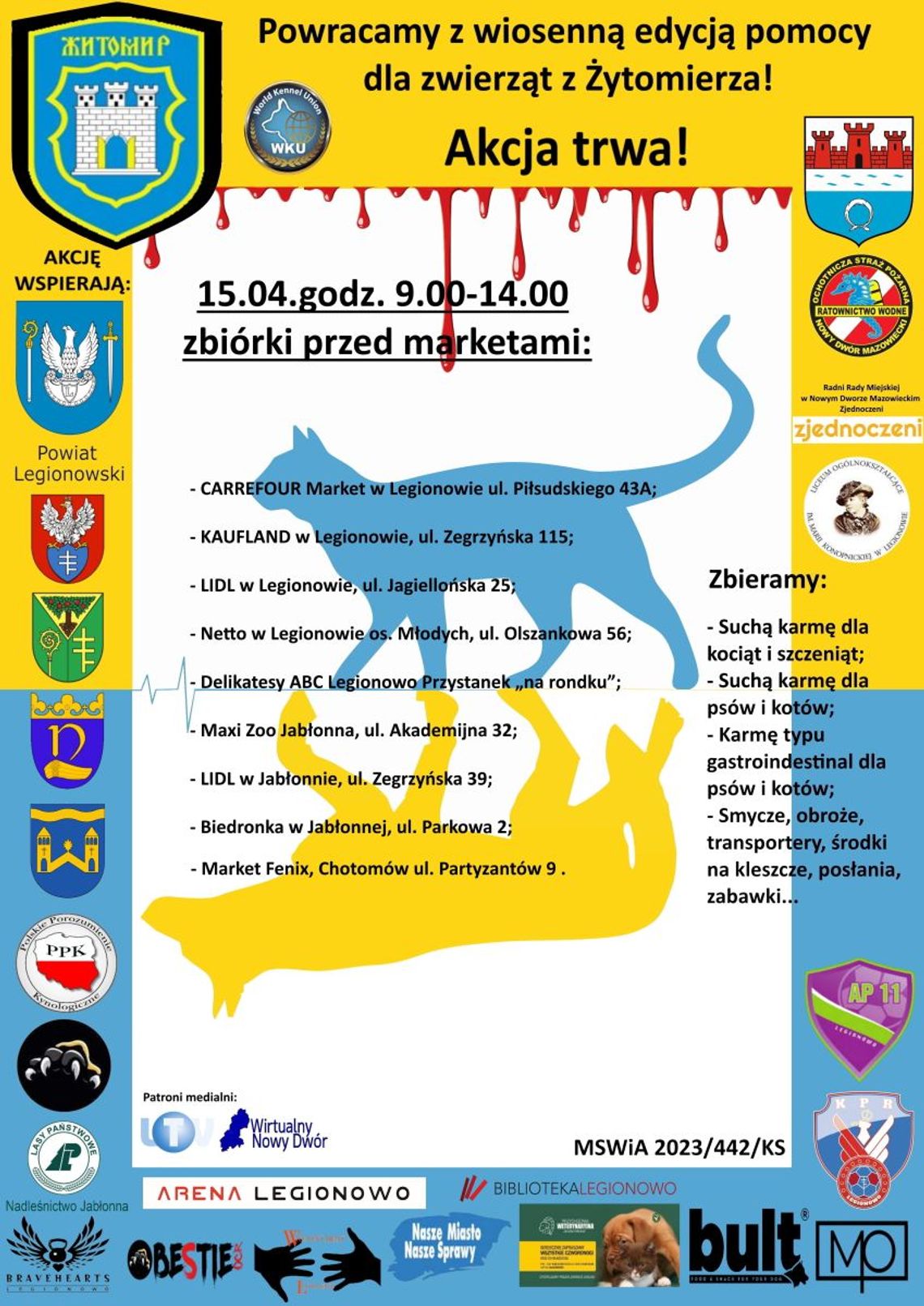 LEGIONOWSKI. Zbiórka dla zwierząt z Żytomierza