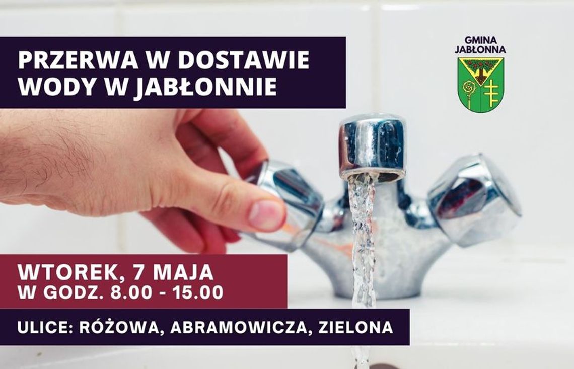 Modernizacja sieci wodociągowej w Jabłonnie – planowane przerwy w dostawie wody