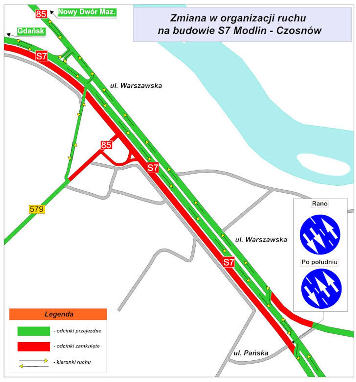 Nowa organizacja ruchu na budowie S7 Modlin – Czosnów