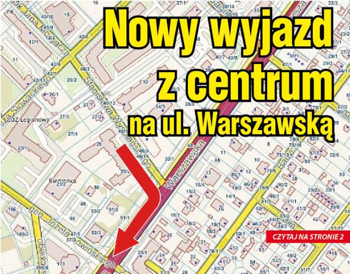 Nowy wjazd na ul. Warszawską
