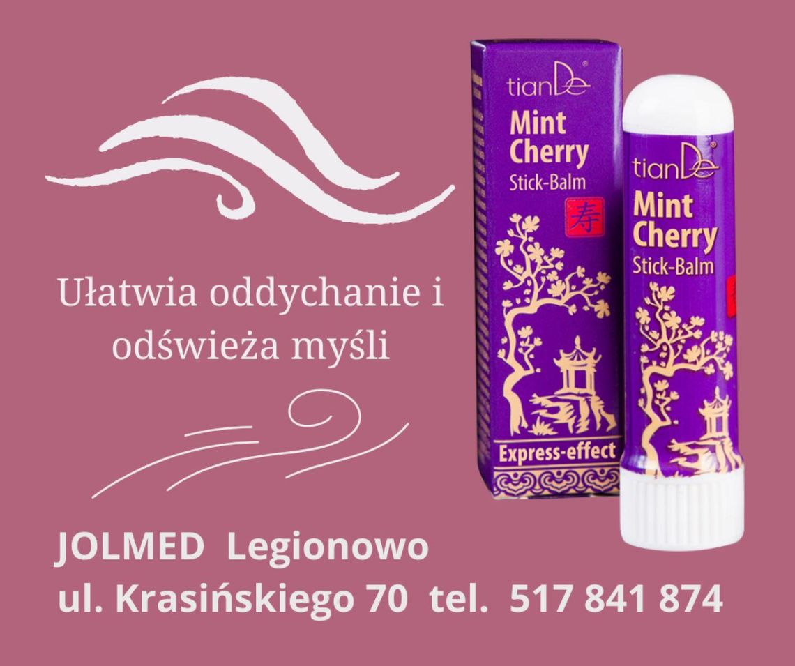 Oddychaj na zdrowie! Aromatyczny sztyft o zapachu wiśni i mięty