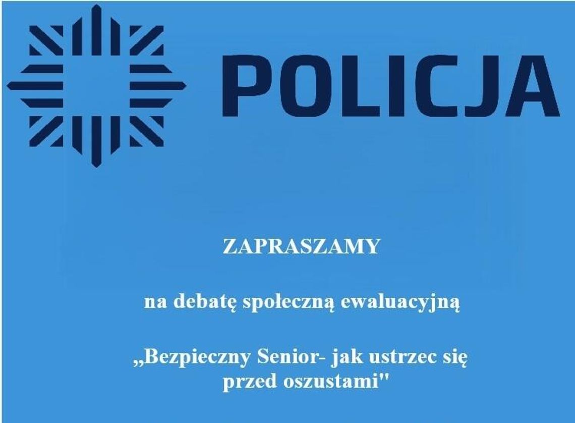 Pięć debat dla seniorów. Policja sprawdza, czego się obawiają