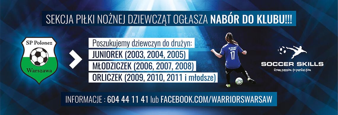 PIŁKA NOŻNA. Nabór do Stowarzyszenia Piłkarskiego  - POLONEZ WARSZAWA