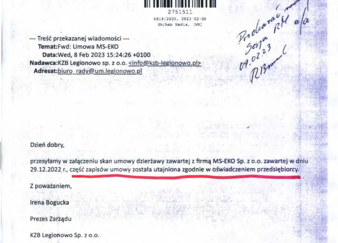 POWIAT. Afera przeładowni odpadów. Udostępnili umowę z MS-EKO - część zapisów UTAJNILI !!!