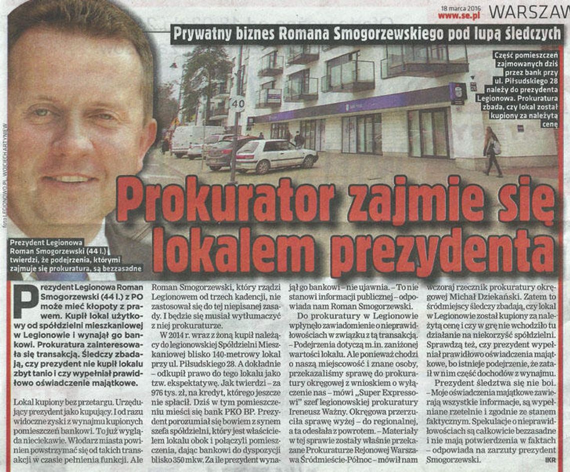 Prezydent Smogorzewski gwiazdą Super Expressu