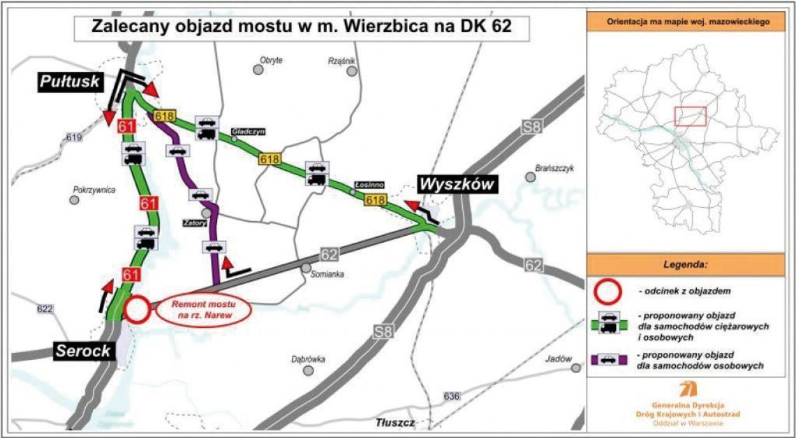 SEROCK. 4 listopada na 21 dni zamkną most w Wierzbicy. Objazd przez Pułtusk SEROCK. 4 listopada na 21 dni zamkną most w Wierzbicy. Objazd przez Pułtusk