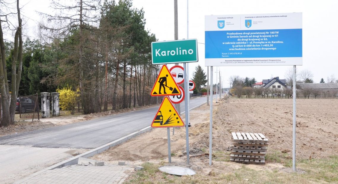 SEROCK. Powiat donosi: prace w Karolinie na półmetku