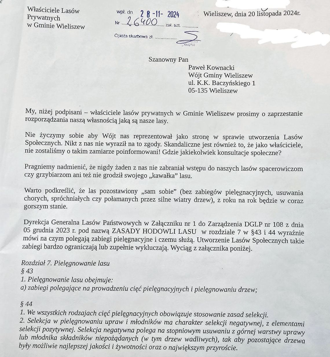 WIELISZEW. Afera leśna w Wieliszewie – wójt miał rozporządzać lasami prywatnymi?