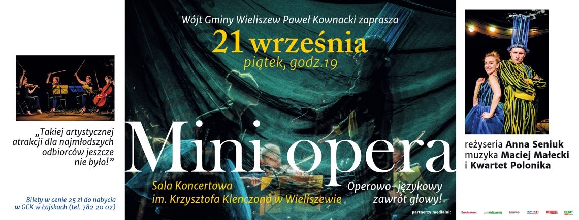 WIELISZEW. Mini opera w Sali Klenczona – operowo-językowy zawrót głowy dla najmłodszych już we wrześniu! WIELISZEW. Mini opera w Sali Klenczona – operowo-językowy zawrót głowy dla najmłodszych już we wrześniu!