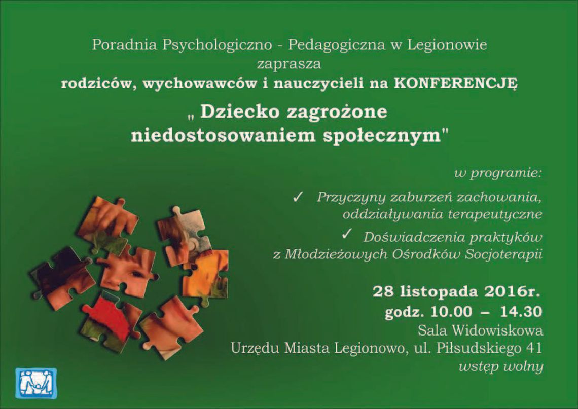 Zapraszamy do udziału w konferencji na temat "Dziecko zagrożone niedostosowaniem społecznym"